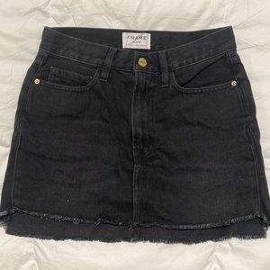 Frame black denim mini skirt